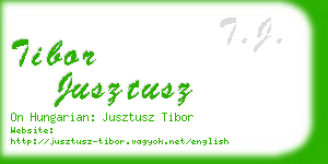 tibor jusztusz business card